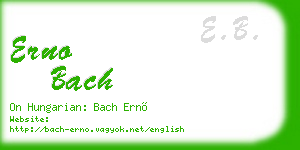 erno bach business card