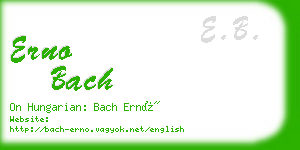 erno bach business card
